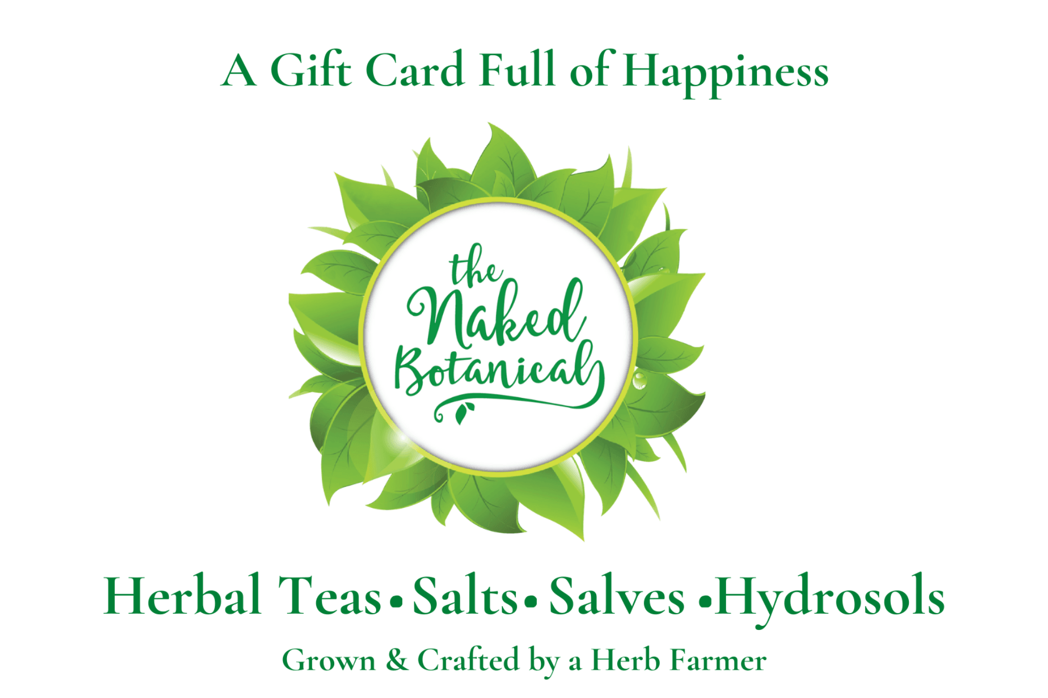 Digitial Gift Cards - The Naked Botanical
