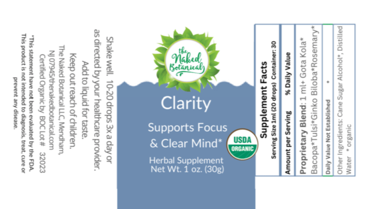 Clarity Tincture - The Naked Botanical