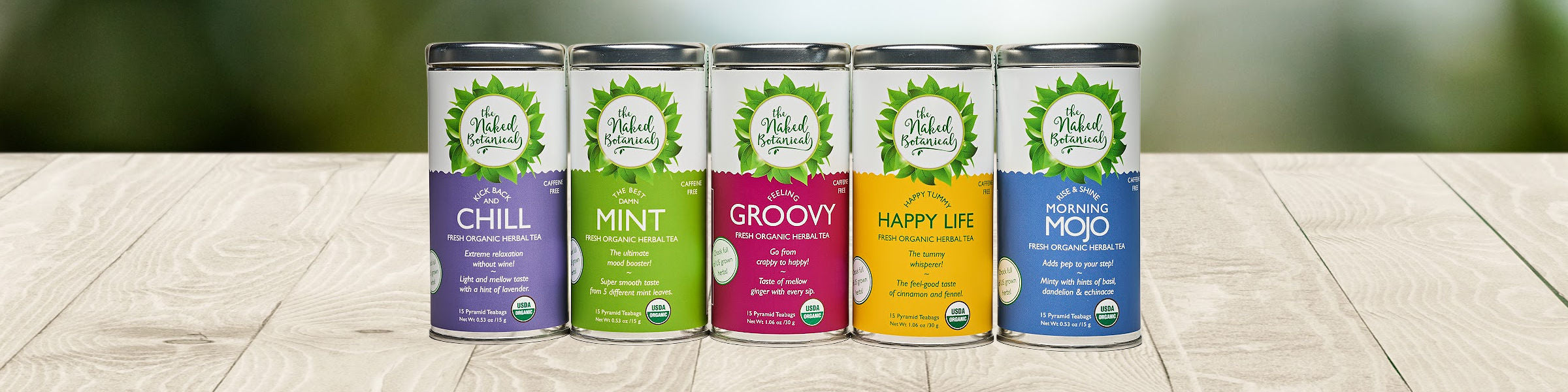 5 Tea Collection: Chill, Mint, Groovy, Happy Tummy, and Morning Mojo