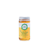 A glass jar of The Naked Botanical Wildflower Honey with a white lid and a white and yellow label, set against a plain white background.  The honey is from The Naked Botanical&